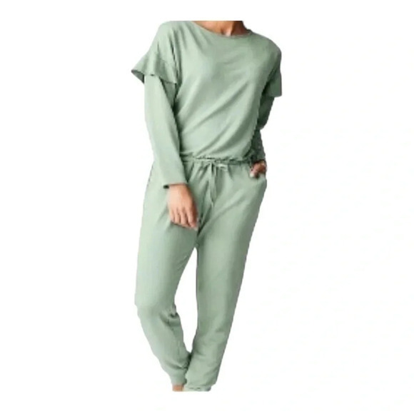 Matilda Jane Resting Day Romper Green Long Sleeve Ruffle Women Size Small NWT - Picture 16 of 16
